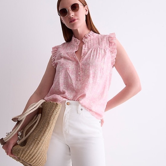 Garden soft gauze top in tossed floral - Picture 1 of 4